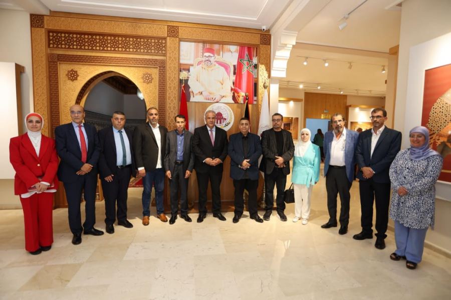 جلسة عمل لوفد فلسطيني بمقر وكالة بيت مال القدس الشريف بالرباط